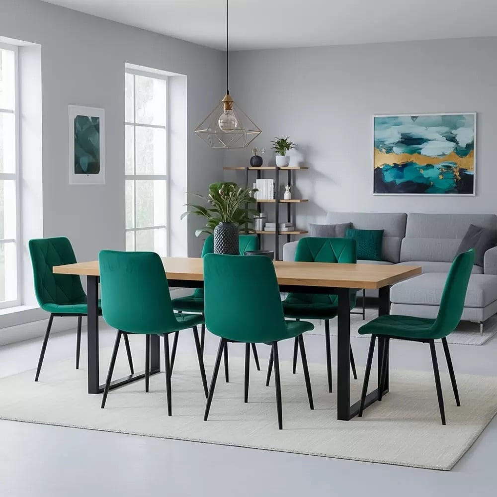 scaune living catifea BUC 210 Verde – confort, stil modern, cadru metalic solid